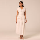 White Lace-Trim Cotton Maxi Skirt - shopaleena