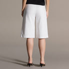 White Linen Bermuda shorts - shopaleena