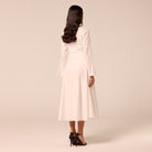White Linen Midi Shirt Dress - shopaleena