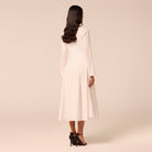 White Linen Midi Shirt Dress - shopaleena