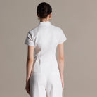 White Linen Peplum Shirt - shopaleena
