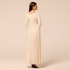 White Long Sleeve Sequin Dress with Chiffon Godets - shopaleena