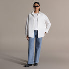White Loose Fit Cotton Shirt - shopaleena