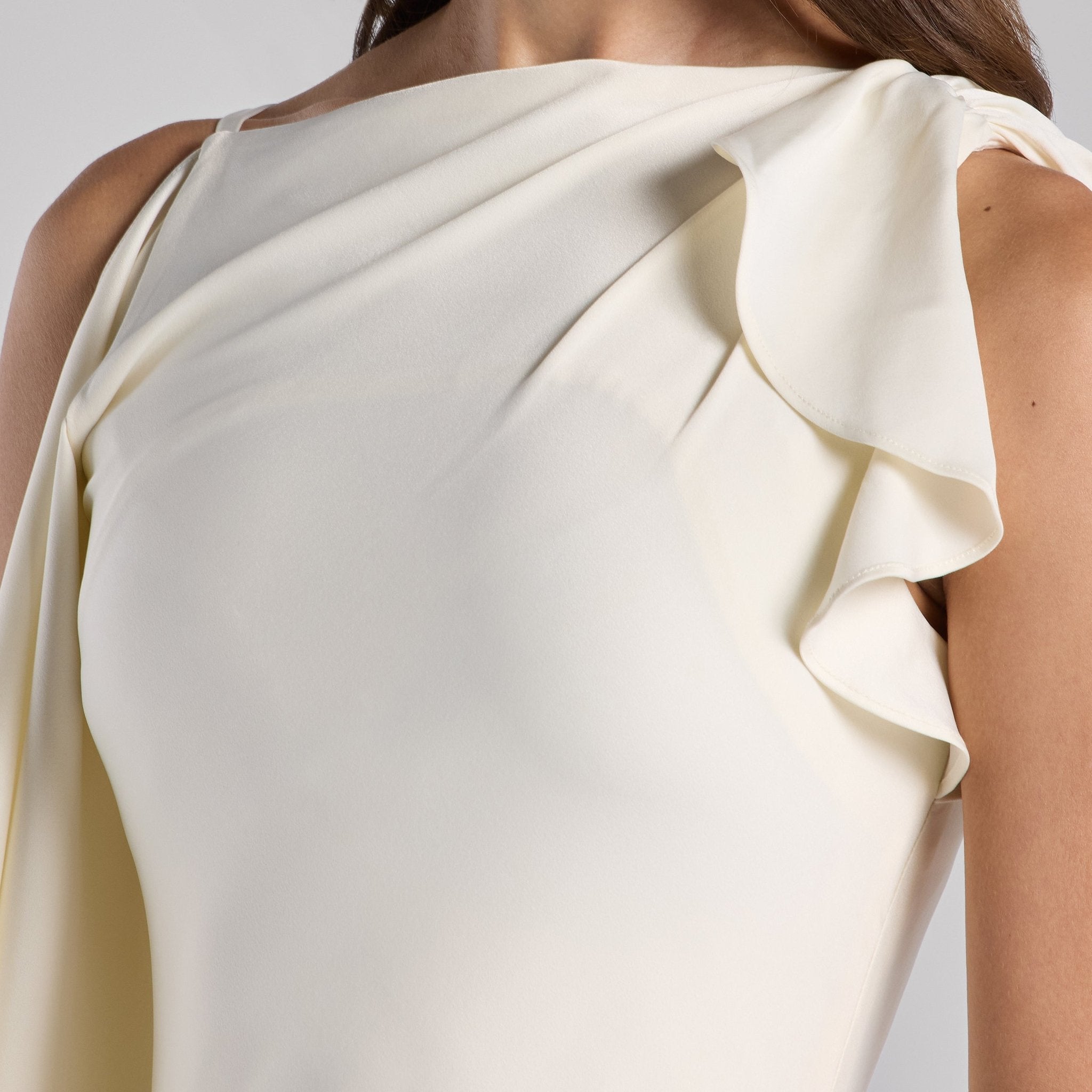 White Low Waist Satin Maxi Dress - shopaleena