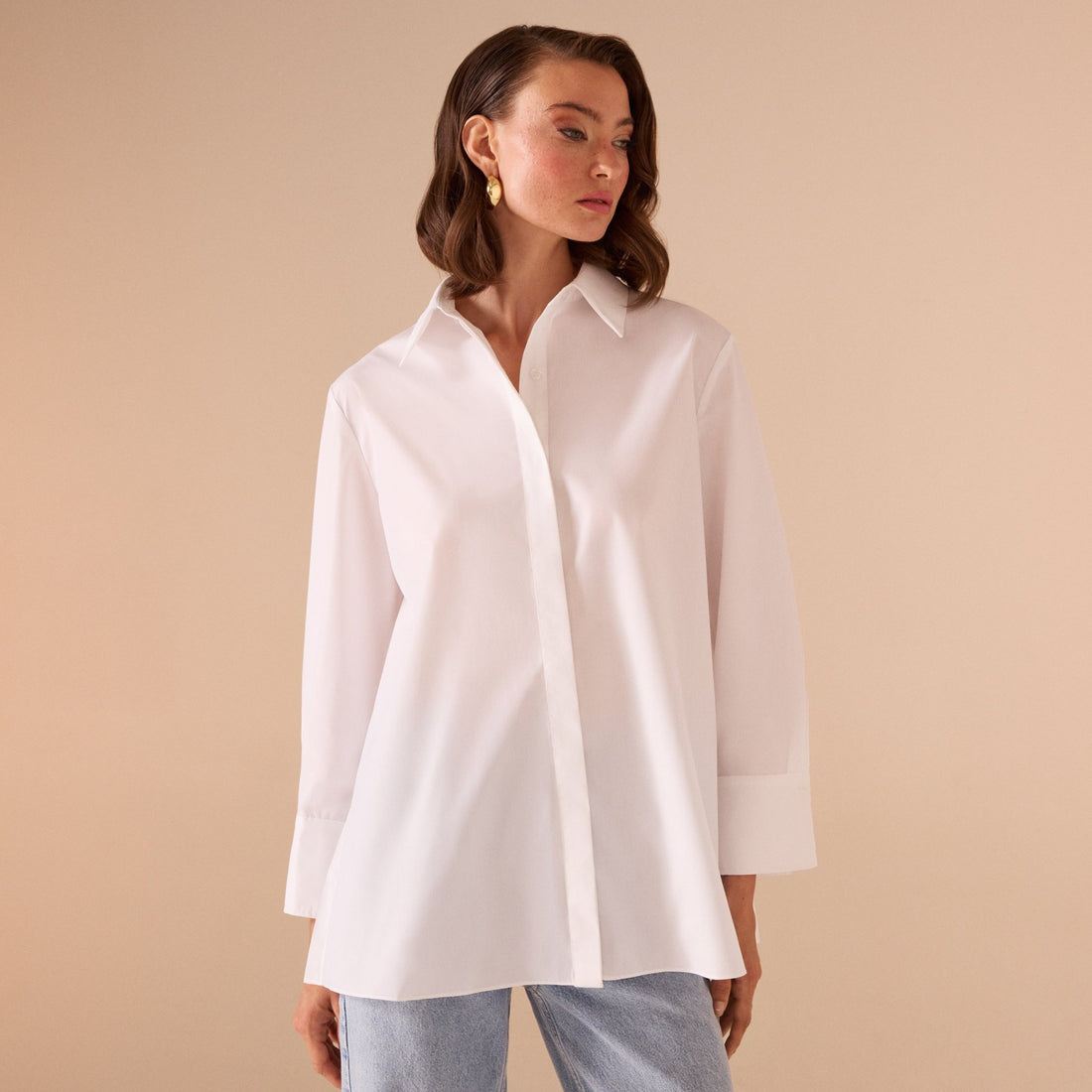 White Pleated Back Shirt - shopaleena