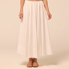 White Poplin Maxi Skirt - shopaleena