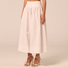White Poplin Maxi Skirt - shopaleena