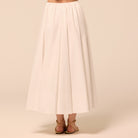 White Poplin Maxi Skirt - shopaleena