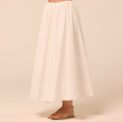 White Poplin Maxi Skirt - shopaleena