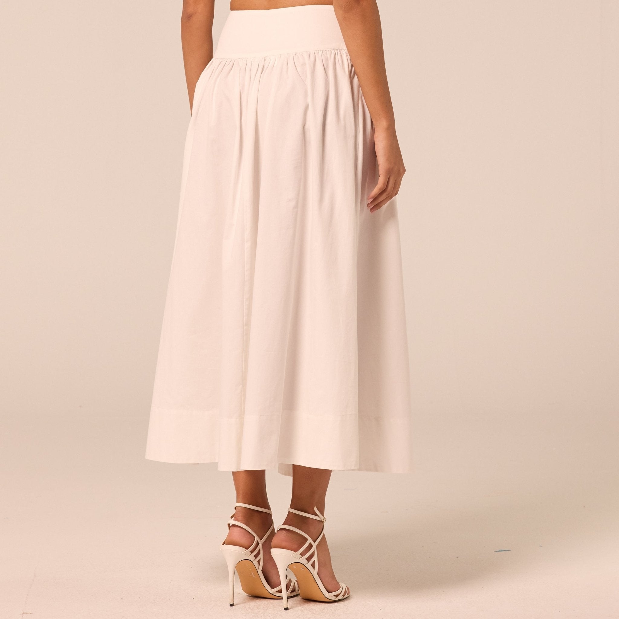 White Poplin Maxi Skirt - shopaleena