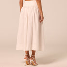 White Poplin Maxi Skirt - shopaleena