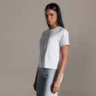 White Round Neck T-Shirt - shopaleena