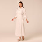 White Ruched Midi Skirt - shopaleena