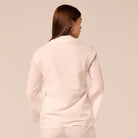 White Ruffle-Trim Cotton Blouse - shopaleena