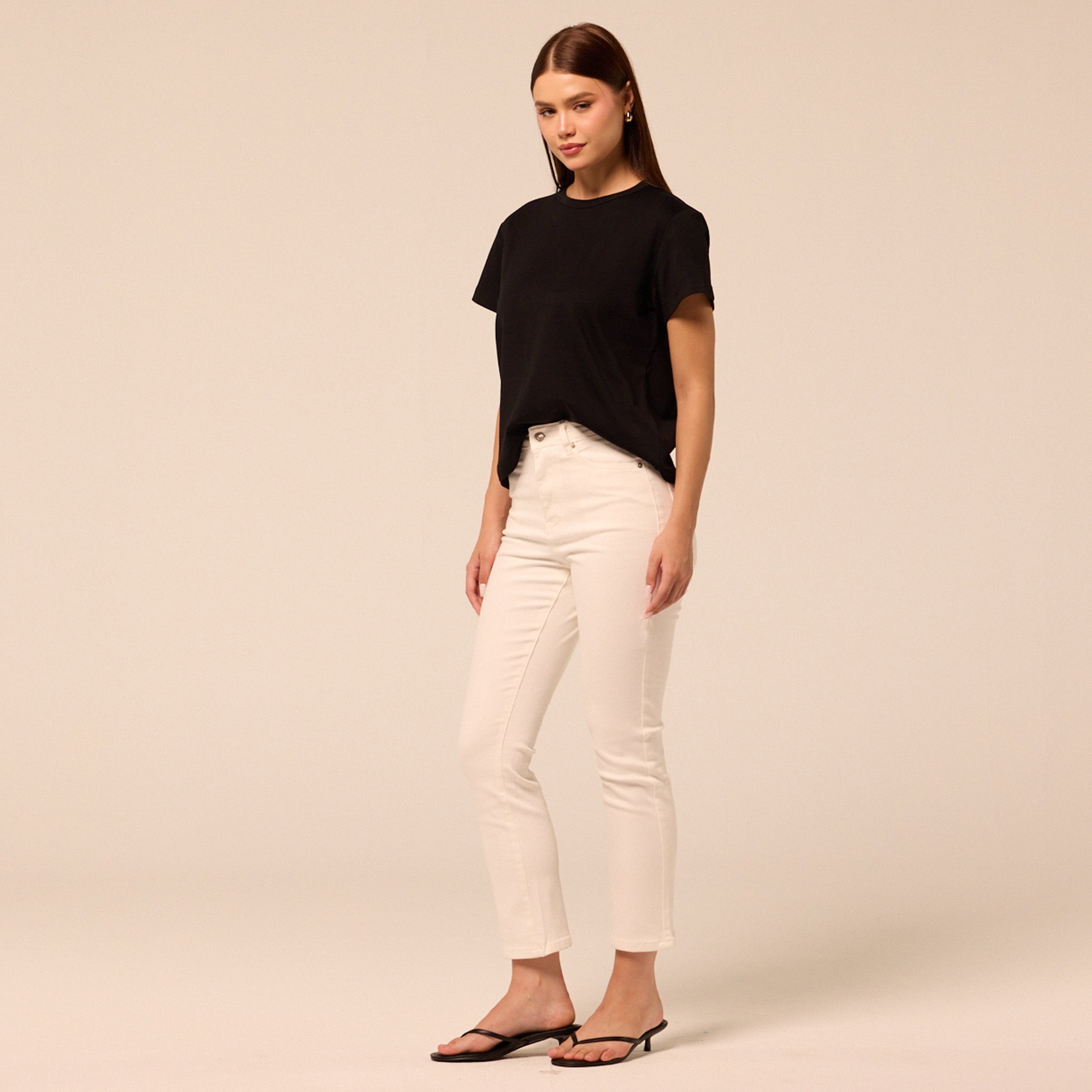 White Straight Leg Jeans - shopaleena