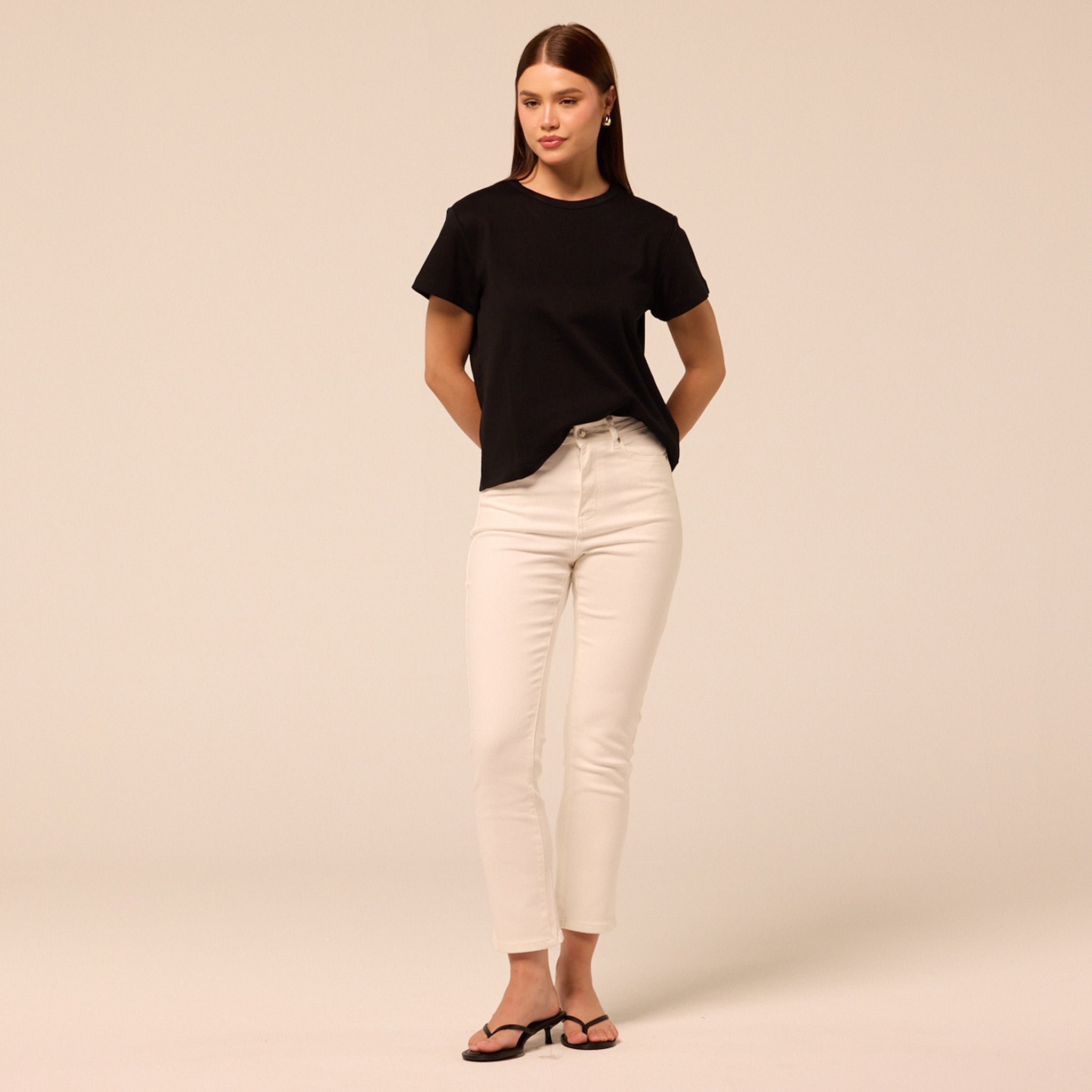White Straight Leg Jeans - shopaleena