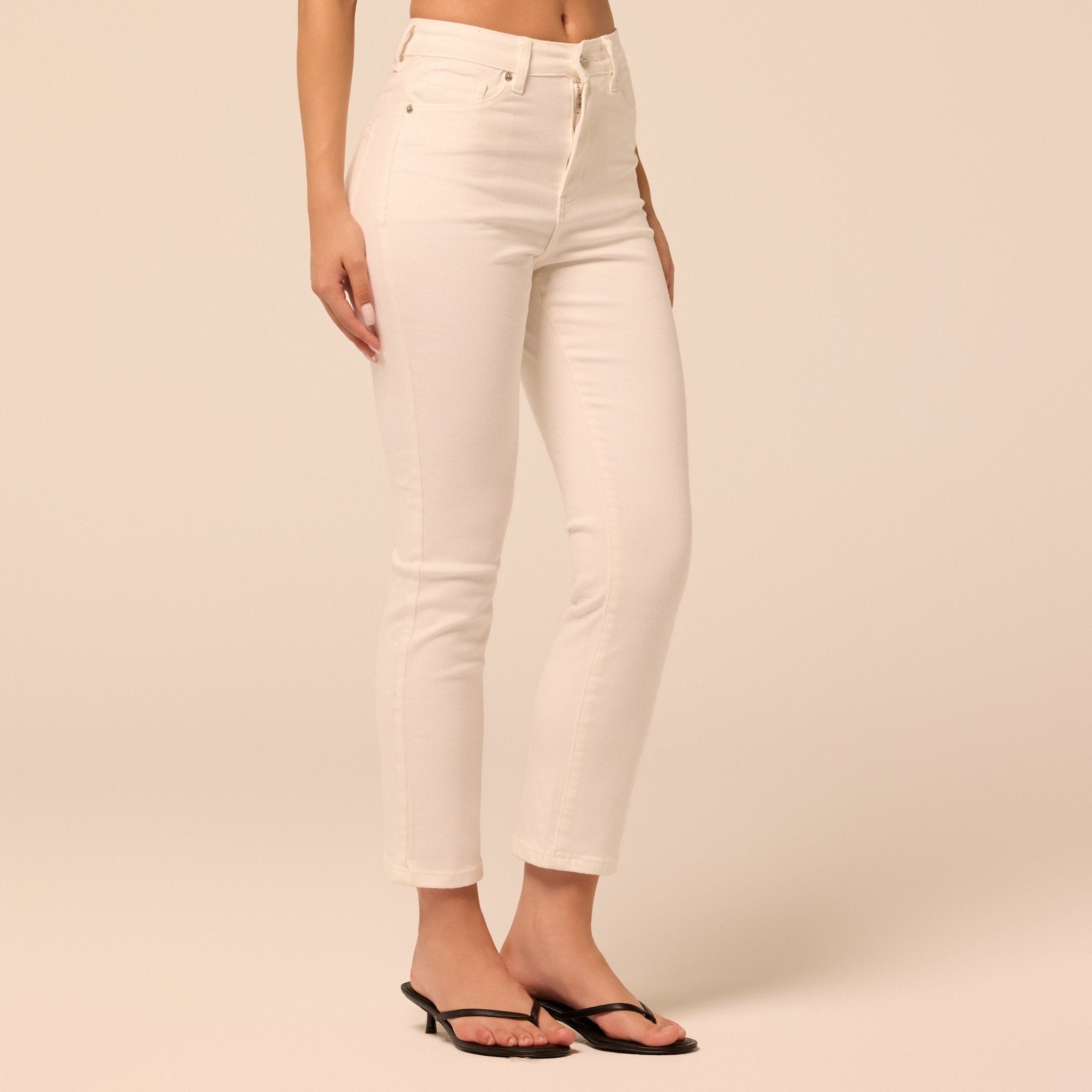 White Straight Leg Jeans - shopaleena