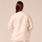 White Tie-Front Cotton-Linen Shirt - shopaleena