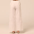 White Wide Leg Cotton-Linen Pants - shopaleena