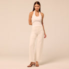 White Wide Leg Jeans - shopaleena
