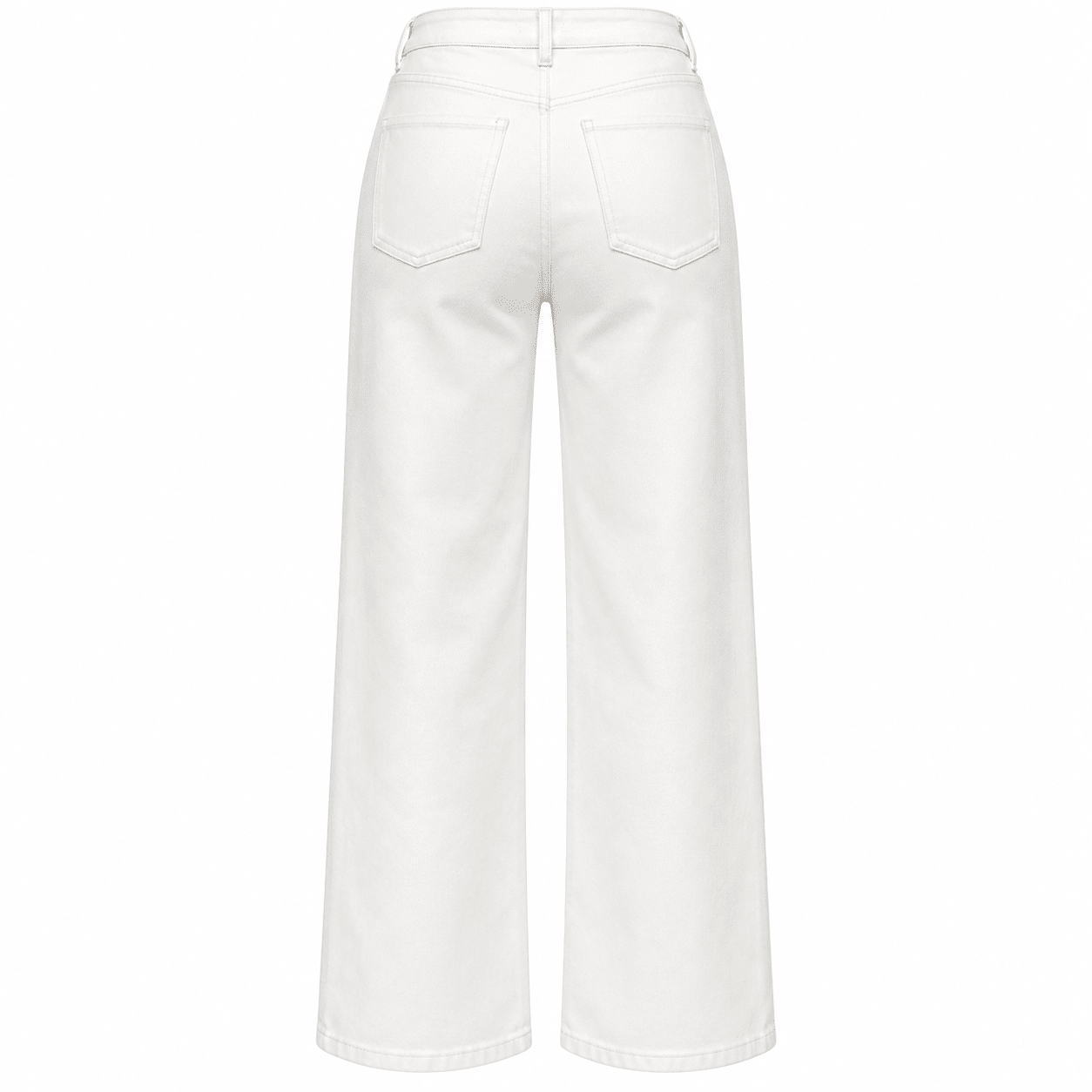 White Wide Leg Jeans - shopaleena