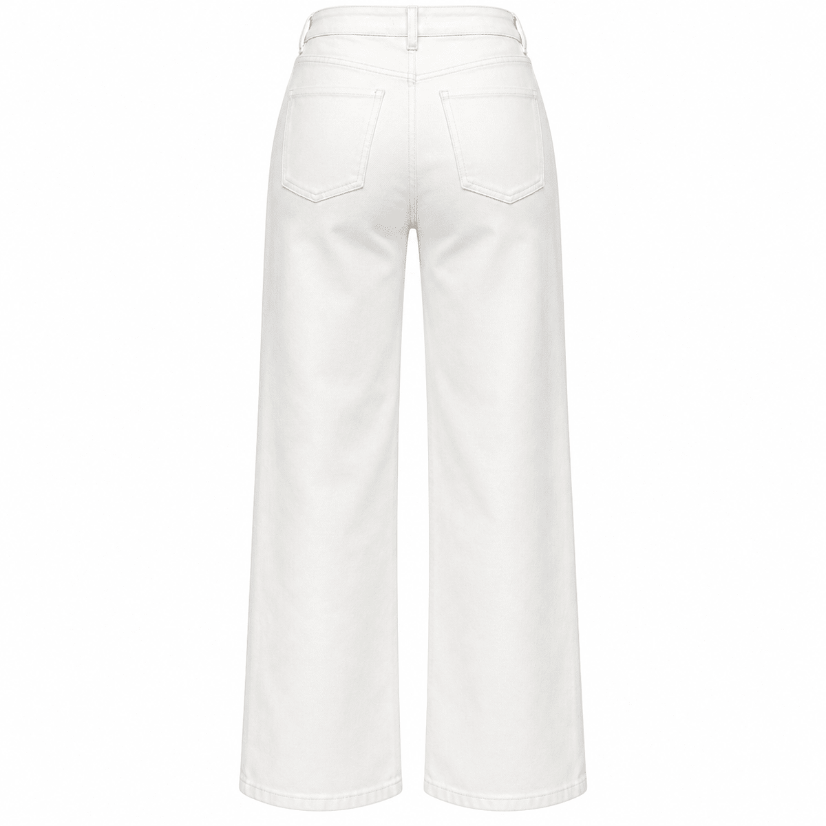 White Wide Leg Jeans - shopaleena