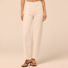 White Wide Leg Jeans - shopaleena