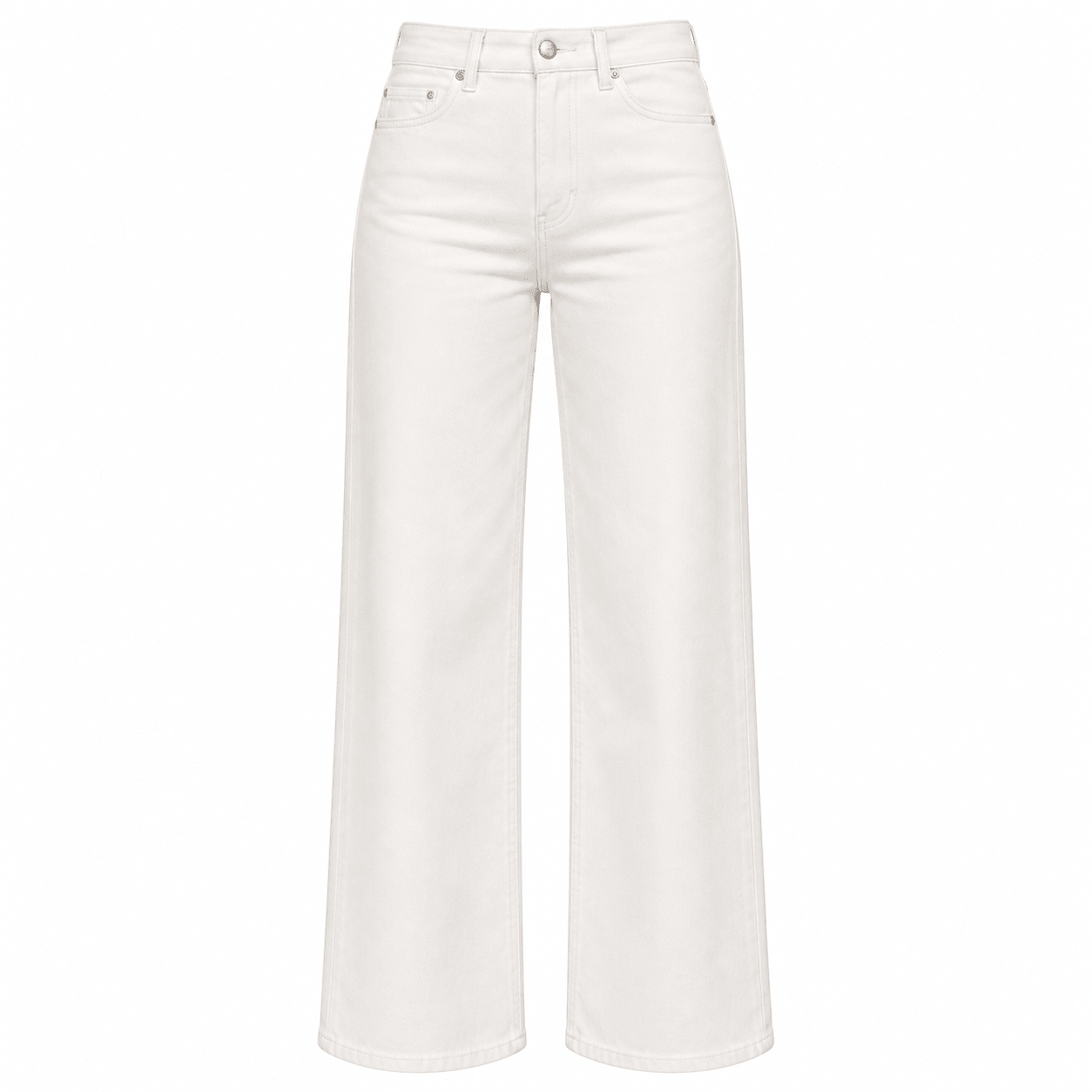 White Wide Leg Jeans - shopaleena