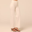 White Wide Leg Jeans - shopaleena