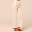 White Wide Leg Jeans - shopaleena