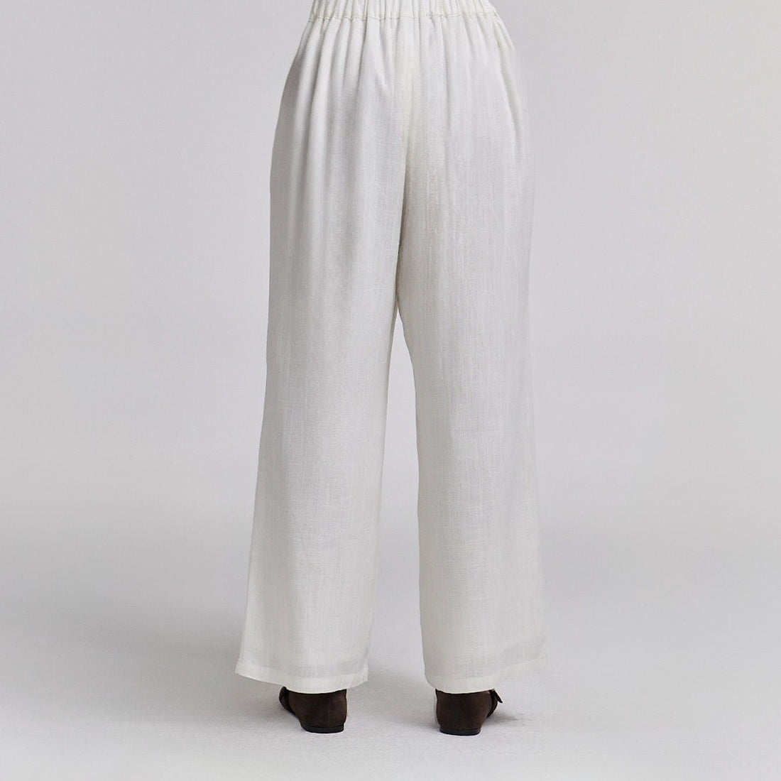 White Wide Leg Pants with Lining - shopaleena