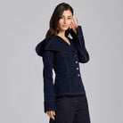 Wide Collar Denim Jacket - shopaleena