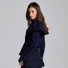 Wide Collar Denim Top - shopaleena