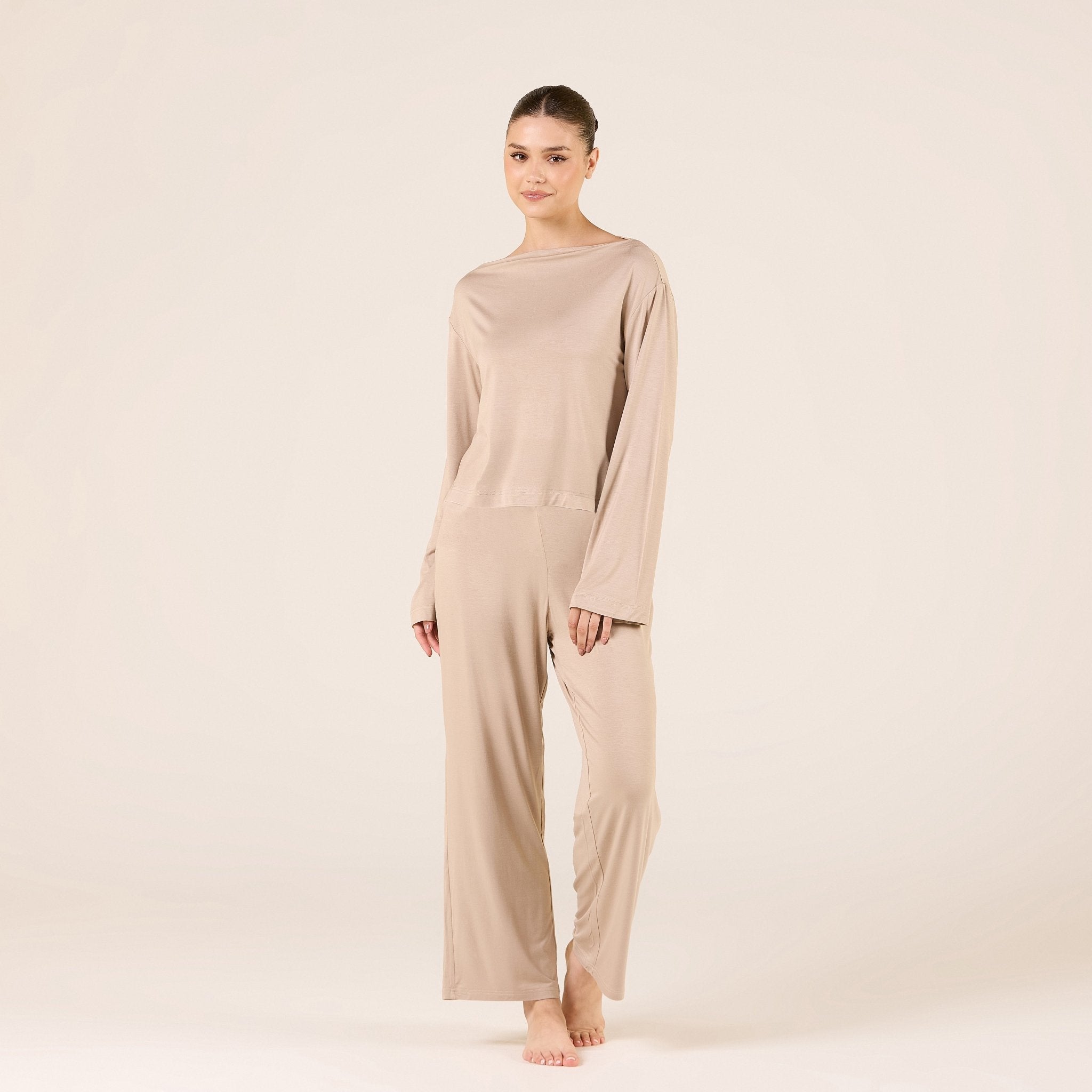 Wide Fit Bamboo Boat Neckline Top - shopaleena