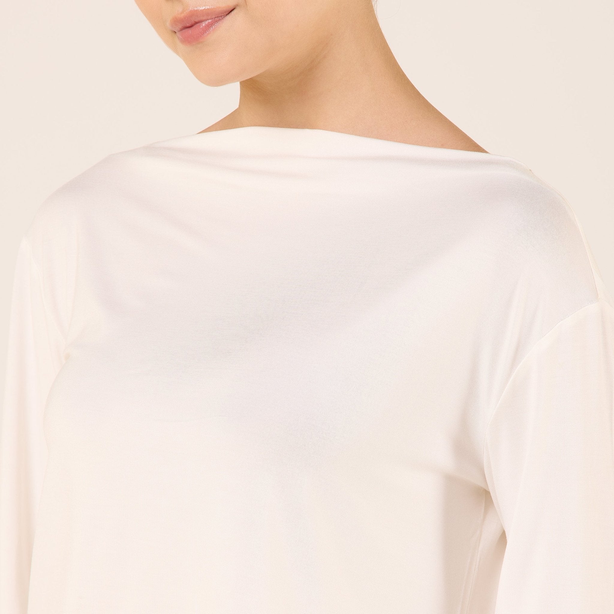 Wide Fit Bamboo Boat Neckline Top - shopaleena