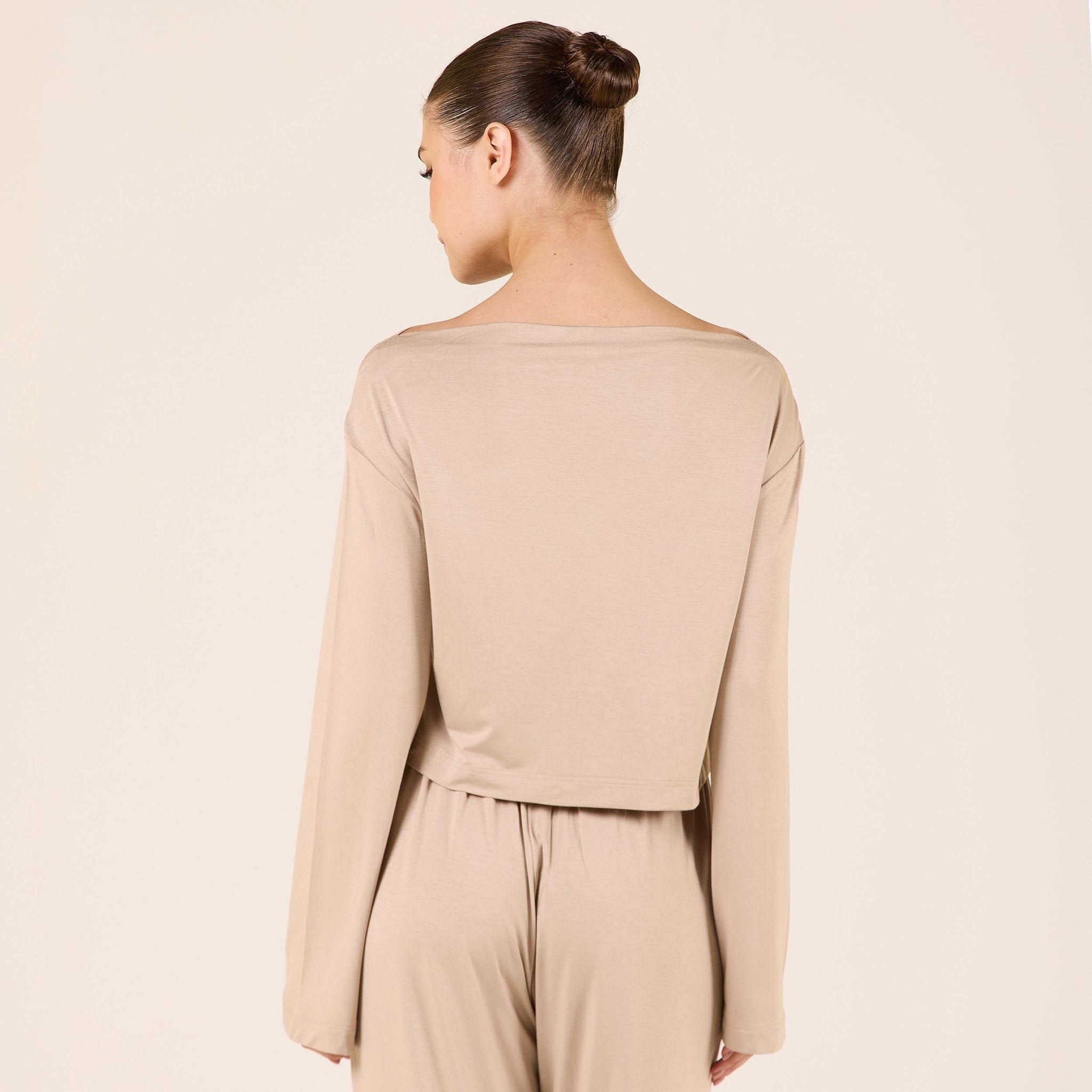 Wide Fit Bamboo Boat Neckline Top - shopaleena