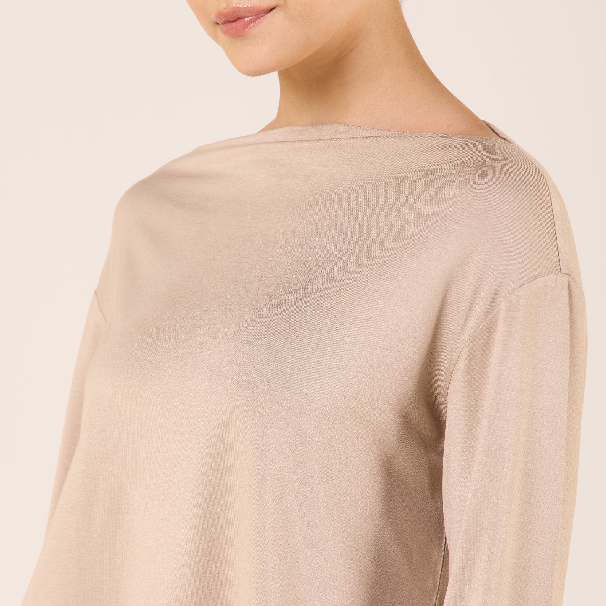 Wide Fit Bamboo Boat Neckline Top - shopaleena