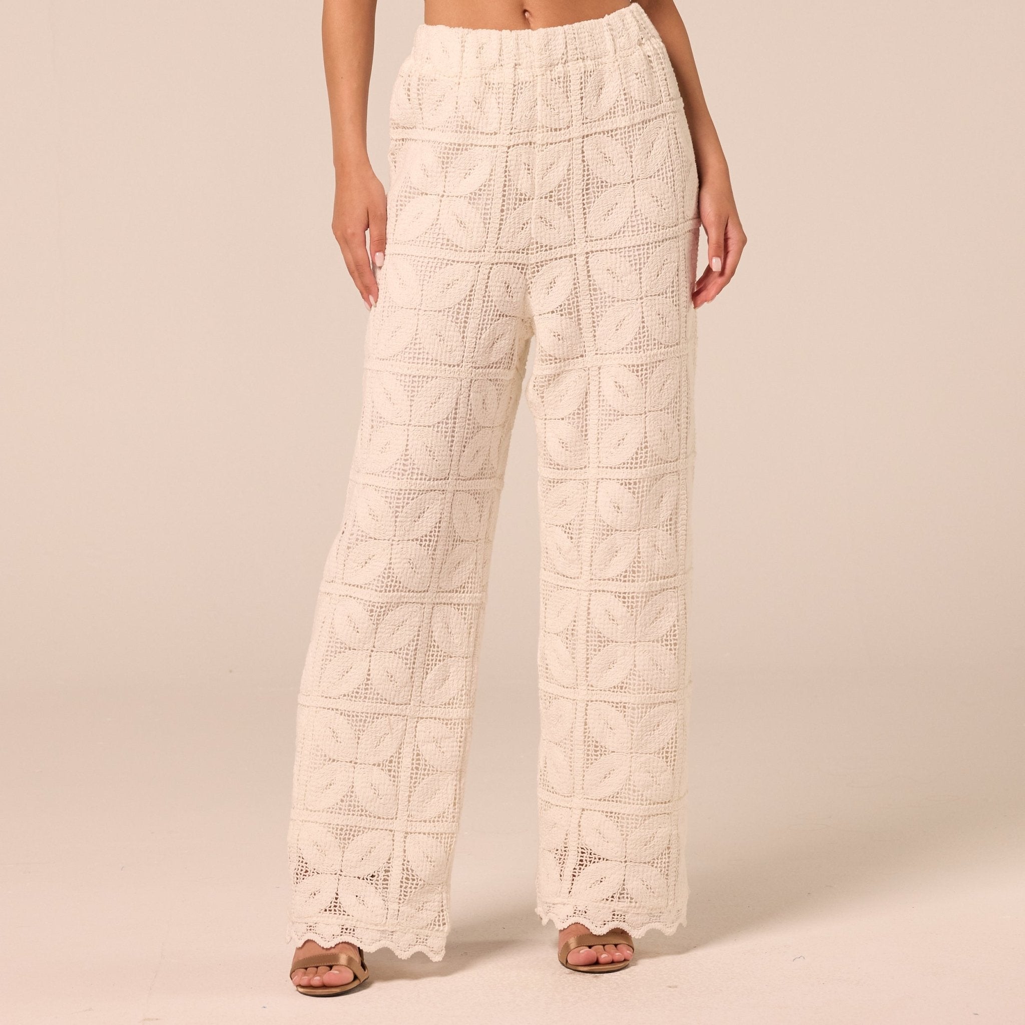 Wide Leg Crochet Pants - shopaleena