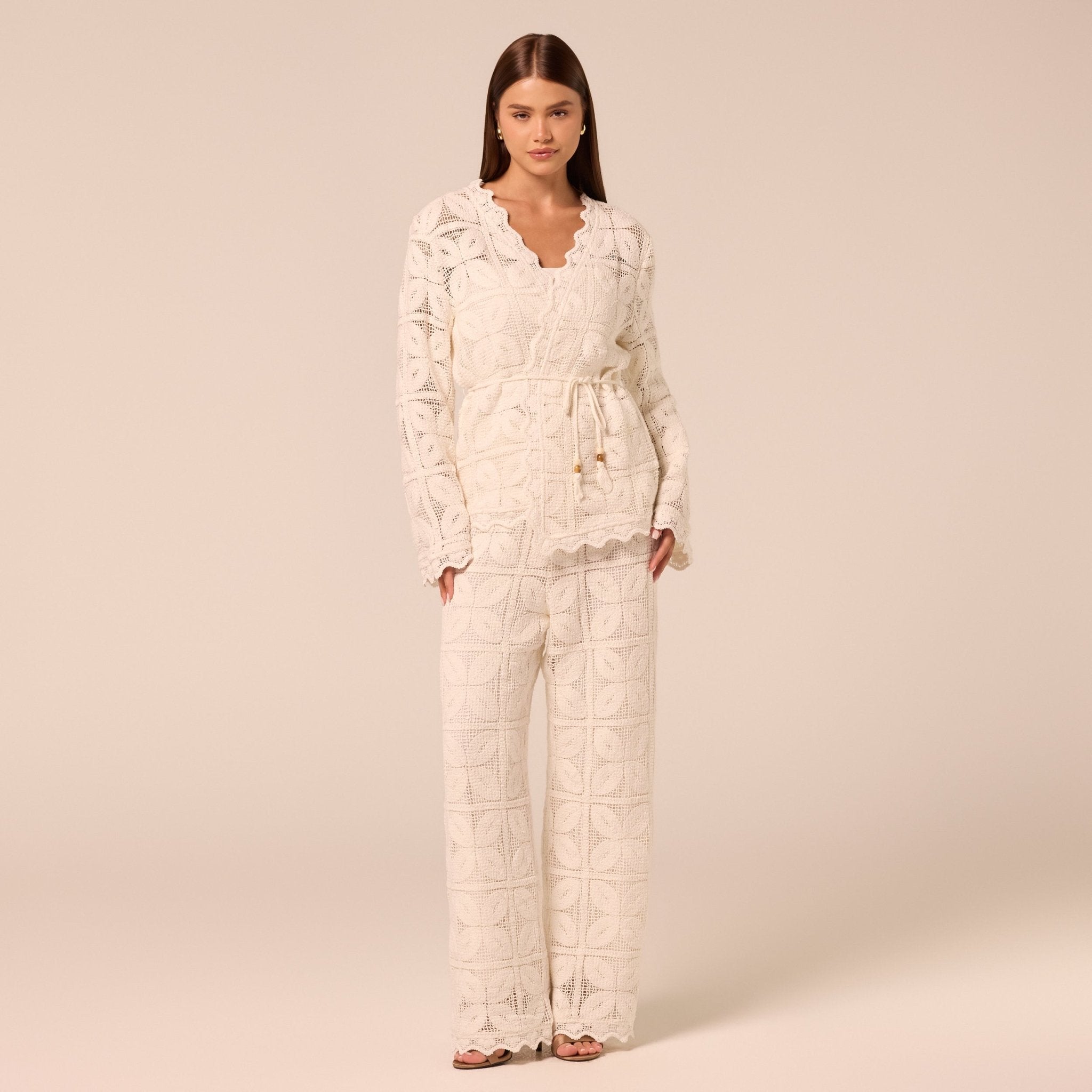 Wide Leg Crochet Pants - shopaleena