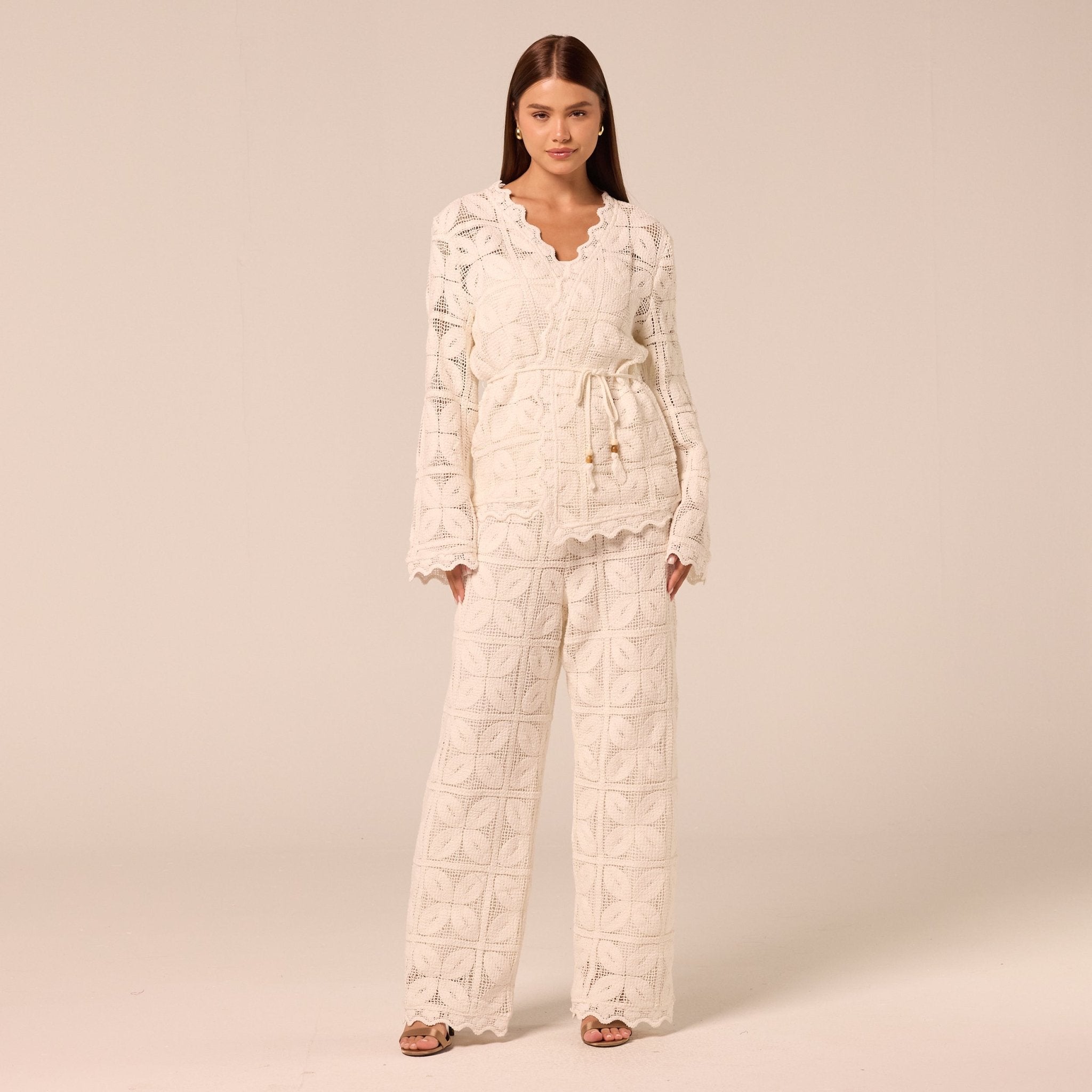 Wide Leg Crochet Pants - shopaleena
