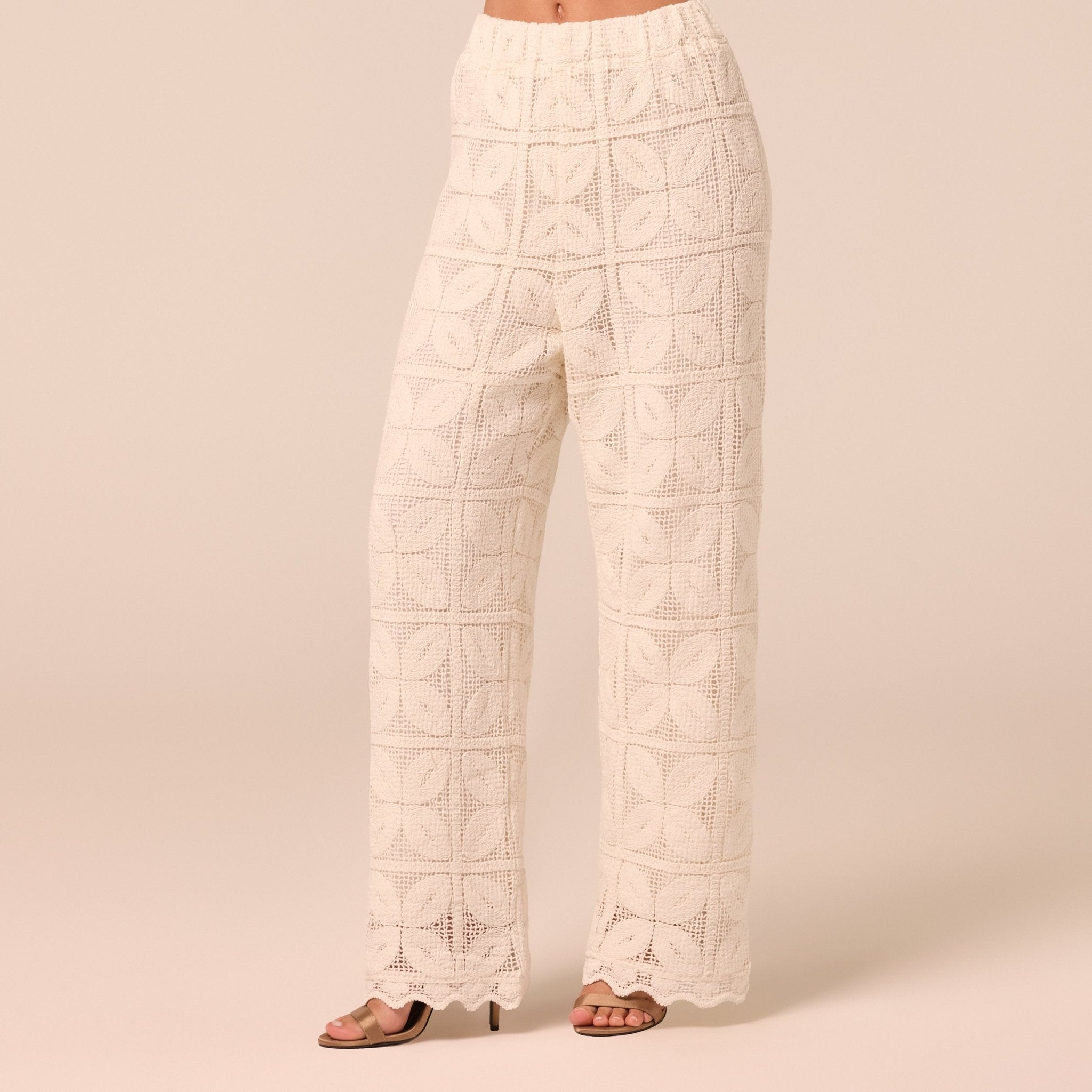 Wide Leg Crochet Pants - shopaleena
