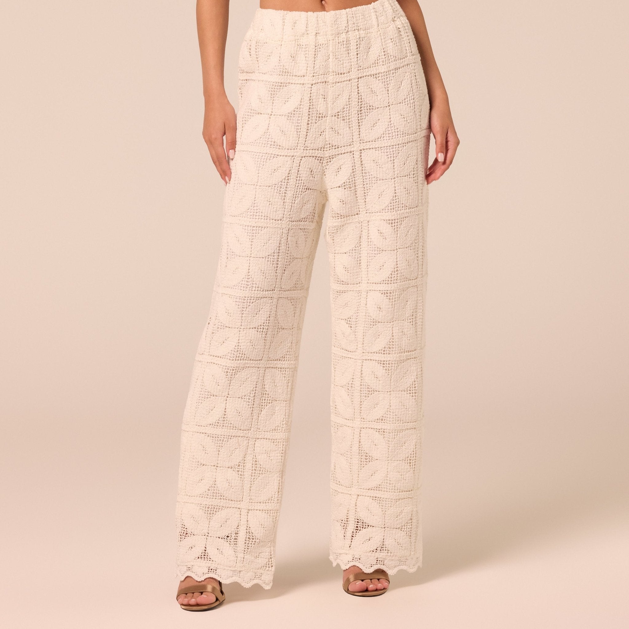 Wide Leg Crochet Pants - shopaleena