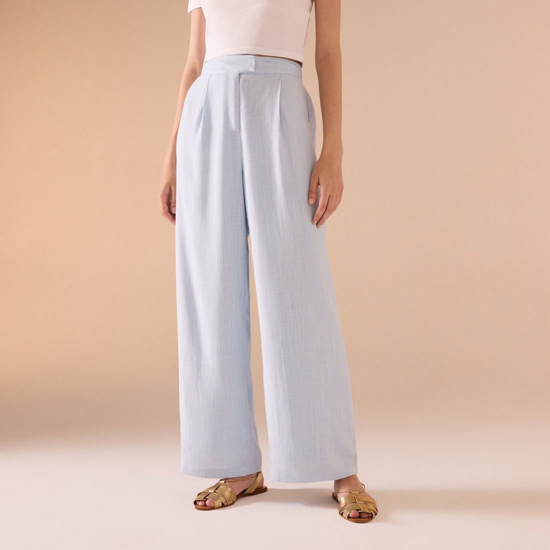 Wide Leg Linen Trouser - shopaleena