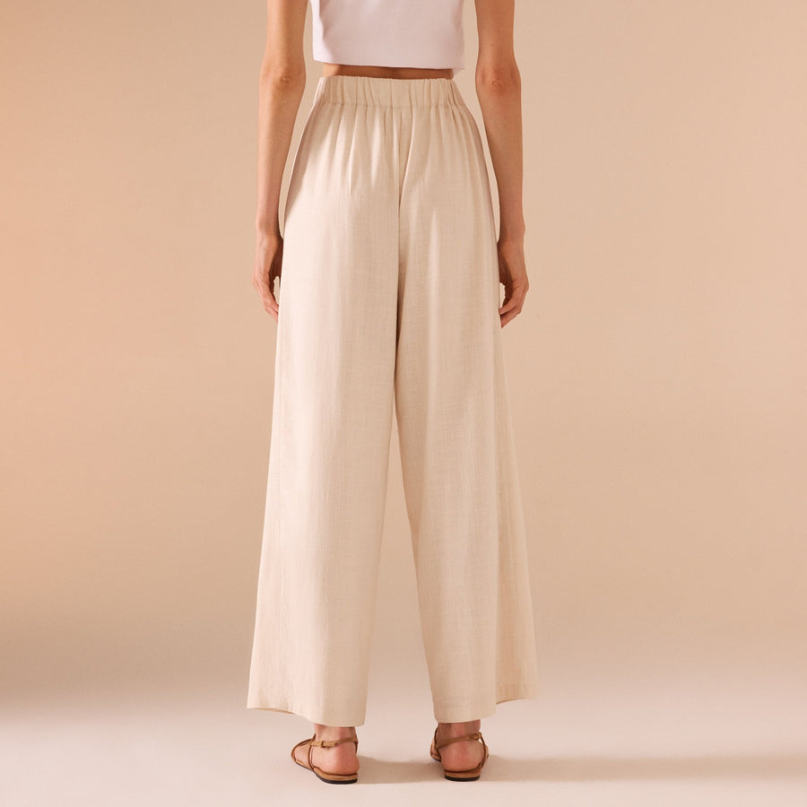 Wide Leg Linen Trouser - shopaleena