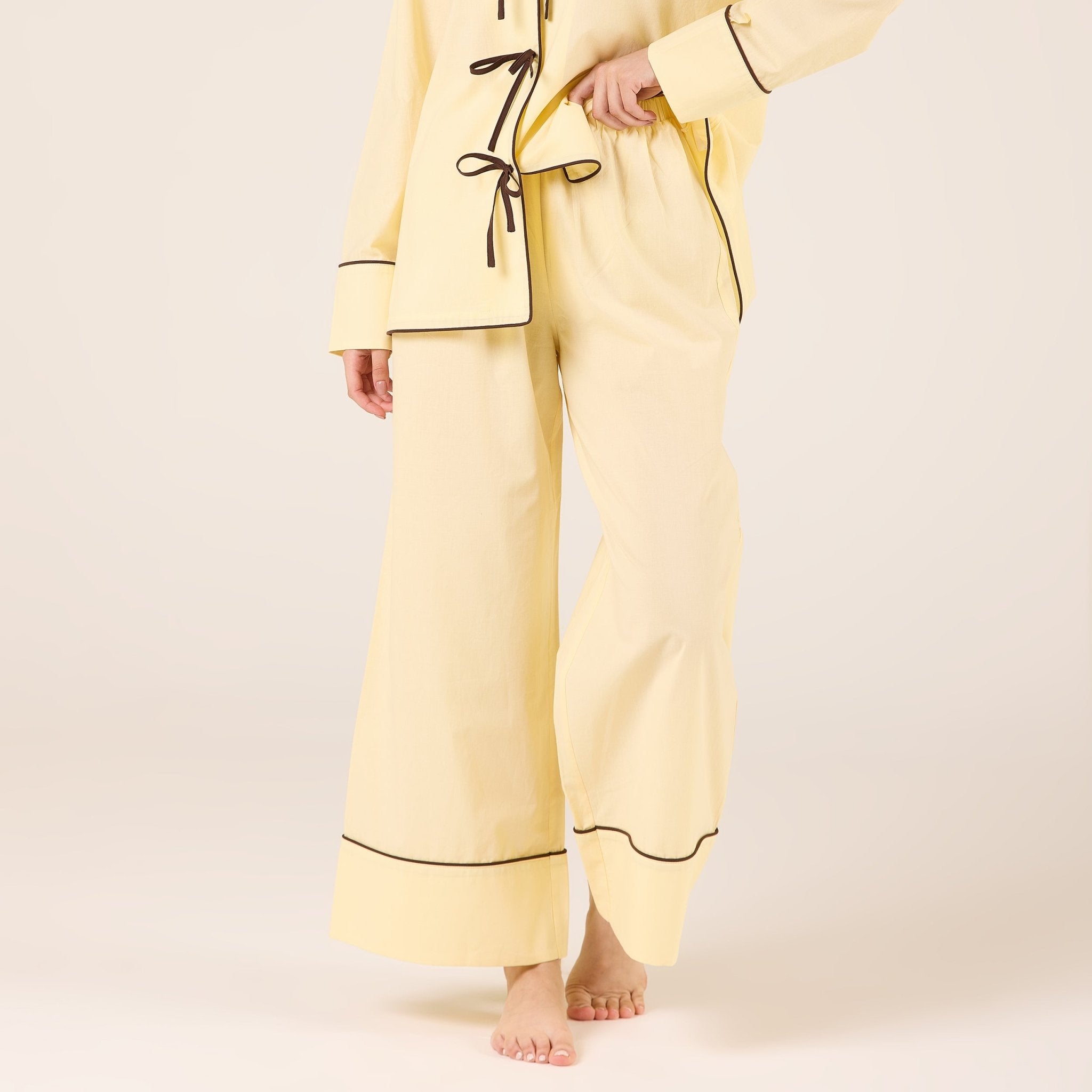 Wide Leg Pants with Elastic Waist - shopaleena