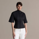 Wide Short-Sleeve Cotton Shirt - shopaleena