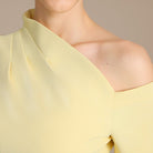 Yellow Bare shoulder Crepe maxi dress - shopaleena