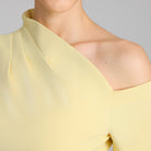 Yellow Bare shoulder Crepe maxi dress - shopaleena