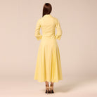 Yellow Collared Poplin Maxi Dress - shopaleena