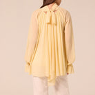 Yellow High Neck Ruffle Blouse - shopaleena
